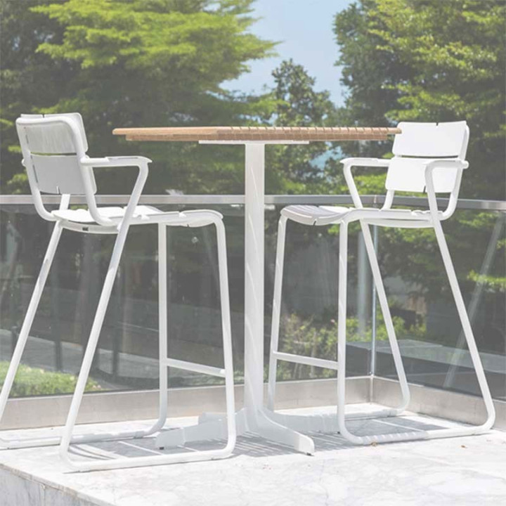 Table haute avec plateau en Teck - CERU - OASIQ