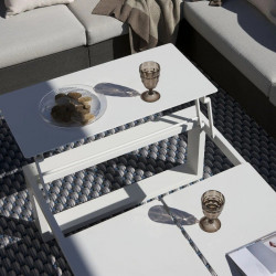 Table basse en aluminium avec 4 plateaux - FERMO - lemobilierdejardin.fr