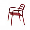 Chaise de jardin rouge empilable - BASEL - lemobilierdejardin.fr