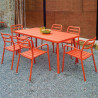 Table de jardin orange - BASEL - lemobilierdejardin.fr
