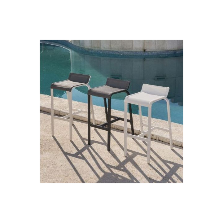 Tabouret Haut Aluminium d’extérieur - LUIS - lemobilierdejardin.fr