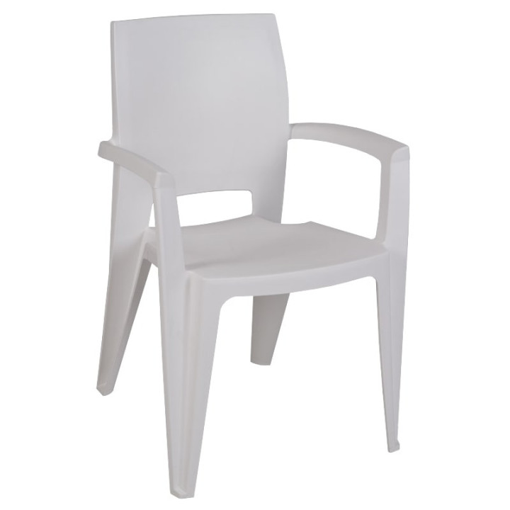 Lot de 6 fauteuil de jardin blanc - AVIVA