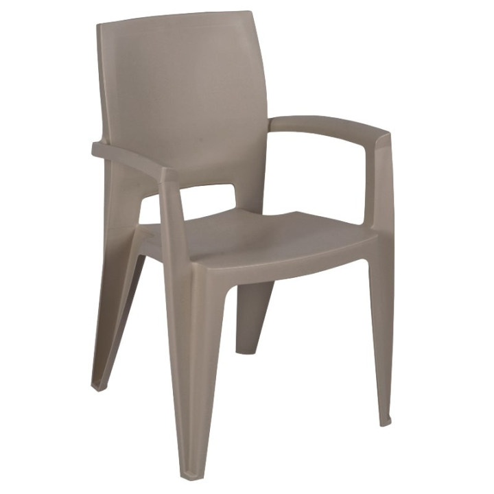 Lot de 6 fauteuil de jardin gris - AVIVA