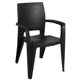 Lot de 6 fauteuil de jardin noir - AVIVA