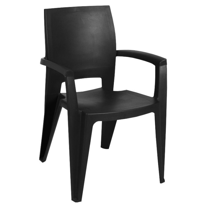 Lot de 6 fauteuil de jardin noir - AVIVA