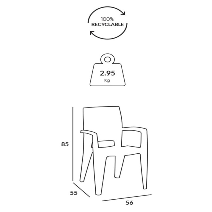 Lot de 6 fauteuil de jardin - AVIVA