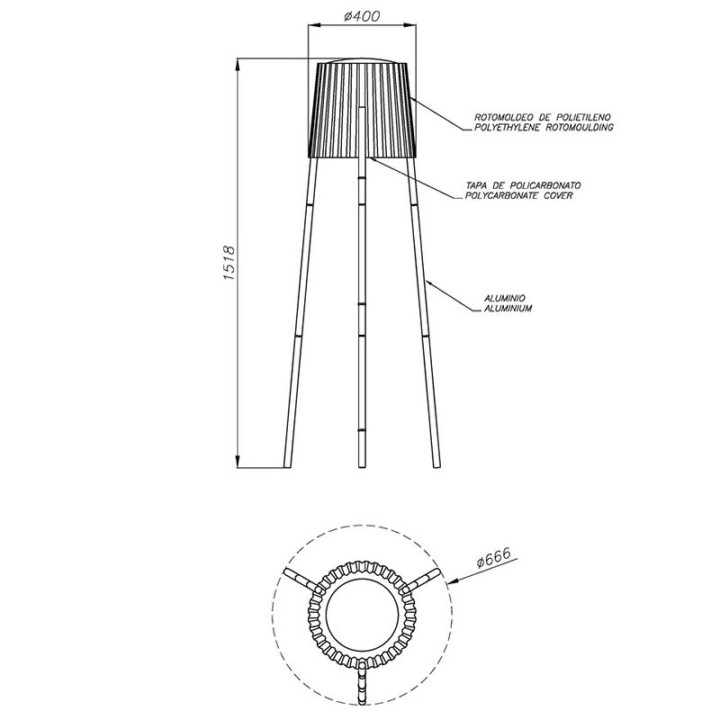 Lampadaire - BARCINO - lemobilierdejardin.fr