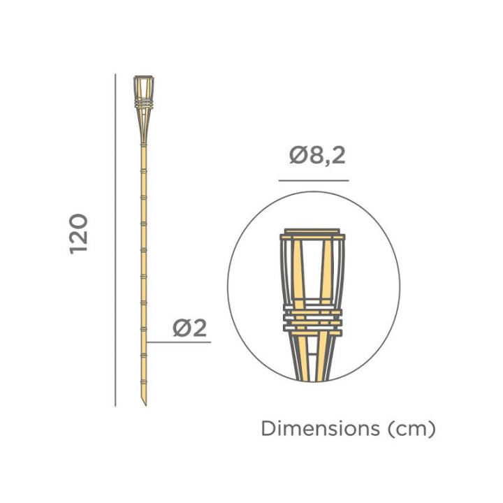 Torche solaire led effet flamme - HIAMA - NEWGARDEN
