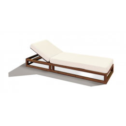 Bain de Soleil en teck - KUTA - INCITTA - Tissus sunbrella CANVAS