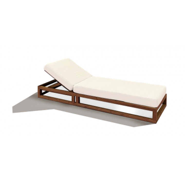 Bain de Soleil en teck - KUTA - INCITTA - Tissus sunbrella CANVAS