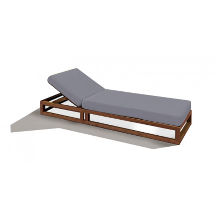 Bain de Soleil en teck - KUTA - INCITTA - Tissus sunbrella FLANELLE