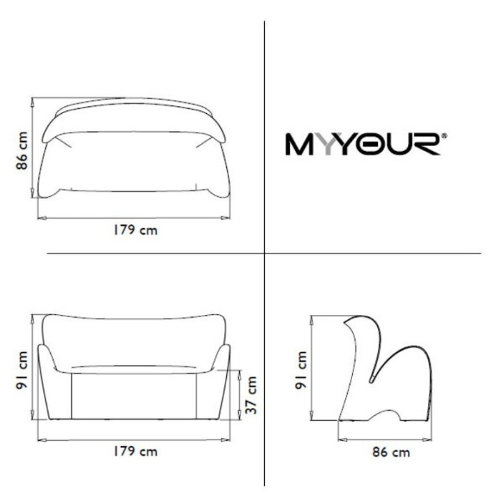 Canapé d'extérieur ou d'intérieur - LILY - myyour