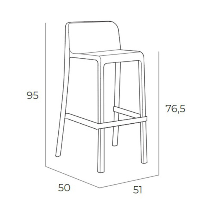 Tabouret de bar empilable - ATTIC - EZPELETA