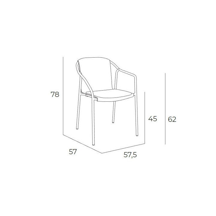 Chaise avec assise empilable - ROD PAD - EZPELETA