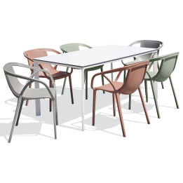 Ensemble table et chaise de jardin 6 personnes - MEET + HOP - EZPELETA