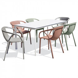 Ensemble table et chaise de jardin 6 personnes - MEET + HOP - EZPELETA