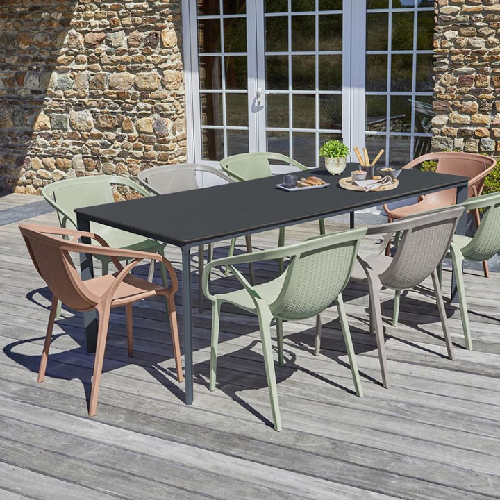 Ensemble table et chaise de jardin 8 personnes - MEET + HOP - EZPELETA