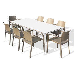 Ensemble table et chaise de jardin 8 personnes - MEET + DOCK - EZPELETA