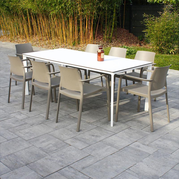Ensemble table et chaise de jardin 8 personnes - MEET + DOCK - EZPELETA