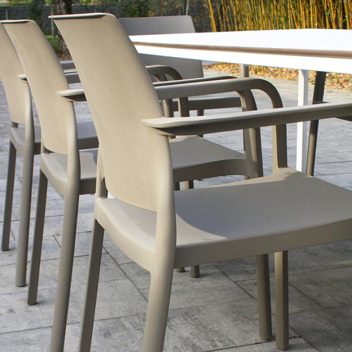 Ensemble table et chaise de jardin 8 personnes - MEET + DOCK - EZPELETA