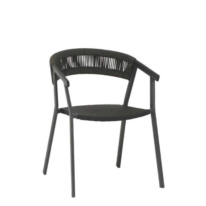 Fauteuil de jardin empilable noir - AUTO - TRESI