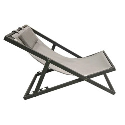 Chaise longue pliante en aluminium avec coussin appui-tête - XANTHUS - Tresi