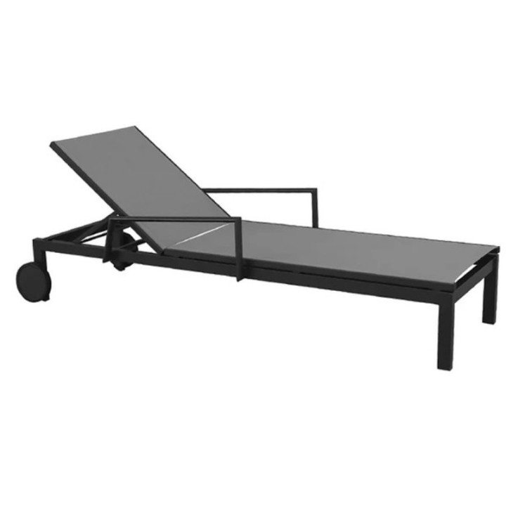 Chaise longue avec roues et accoudoirs - YORK - Tresi