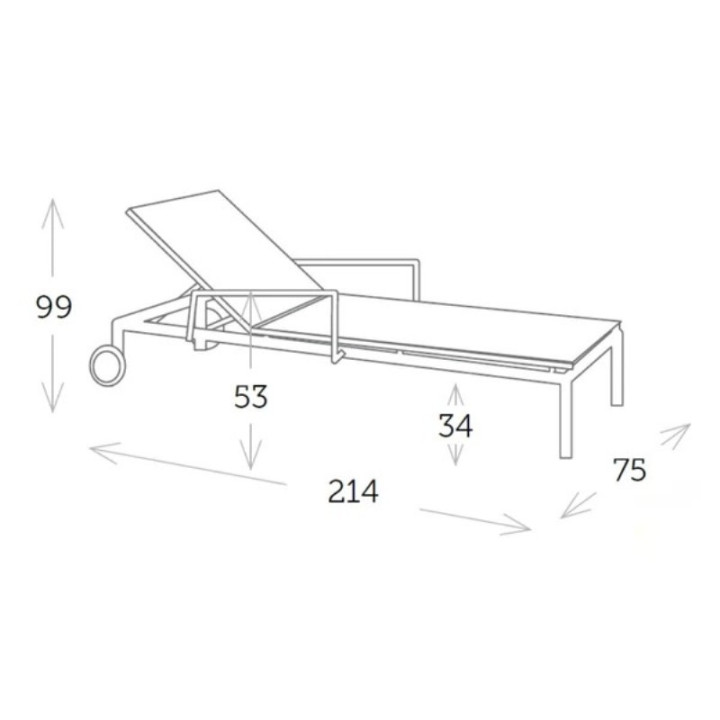 Chaise longue de piscine avec roues et accoudoirs - YORK - Tresi