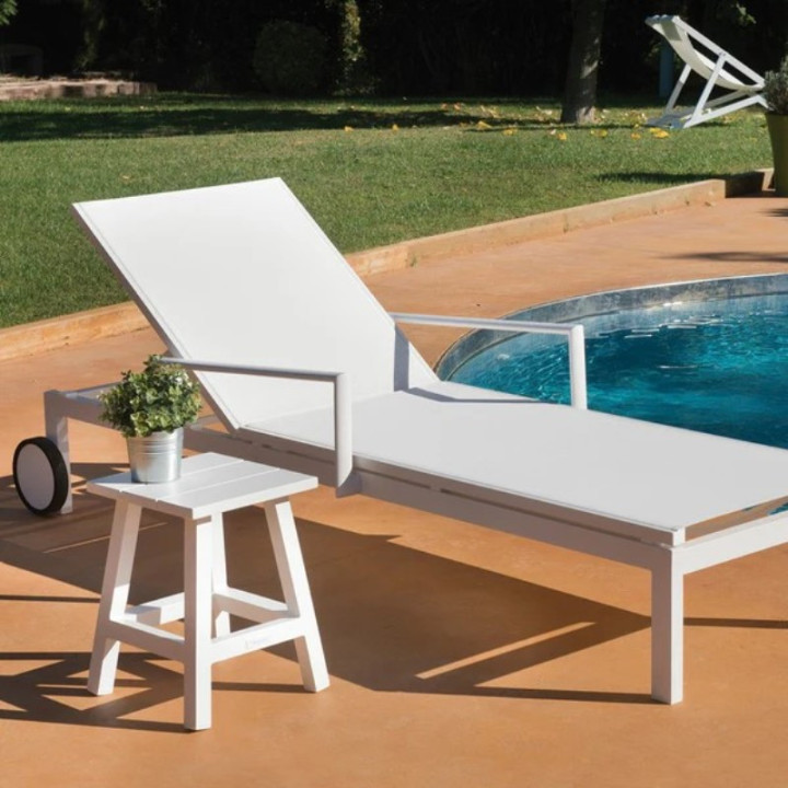 Chaise longue de piscine avec roues et accoudoirs - YORK - Tresi