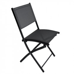 Chaise de jardin pliante noir - AMBANJA - lemobilierdejardin.fr