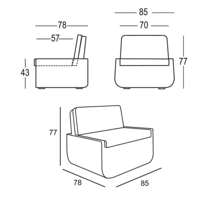 Fauteuil dimensions - BOLD - Plust