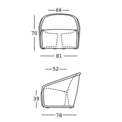 Fauteuil - SETTEMBRE - Plust - dimensions