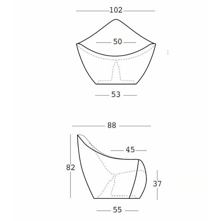 Fauteuil - VELA - Plust - dimension