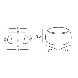 Table basse - T Ball - dimensions