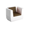 Fauteuil lumineux - BIG CUT - blanc tissus taupe