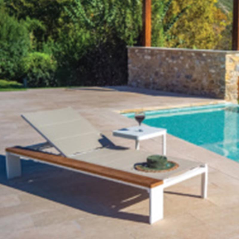 Transat de Piscine Aluminium & Bois - ALP - lemobilierdejardin.fr