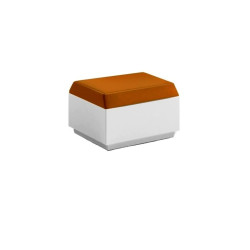 Pouf avec coussin - BIG CUT - Plust blanc orange