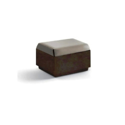 Pouf avec coussin - BIG CUT - Plust taupe sky blanc