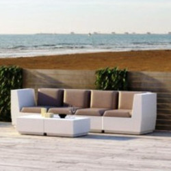 salon - BIG CUT - en terrasse - blanc taupe