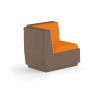 Angle de canapé - BIG CUT - Plust taupe tissus orange