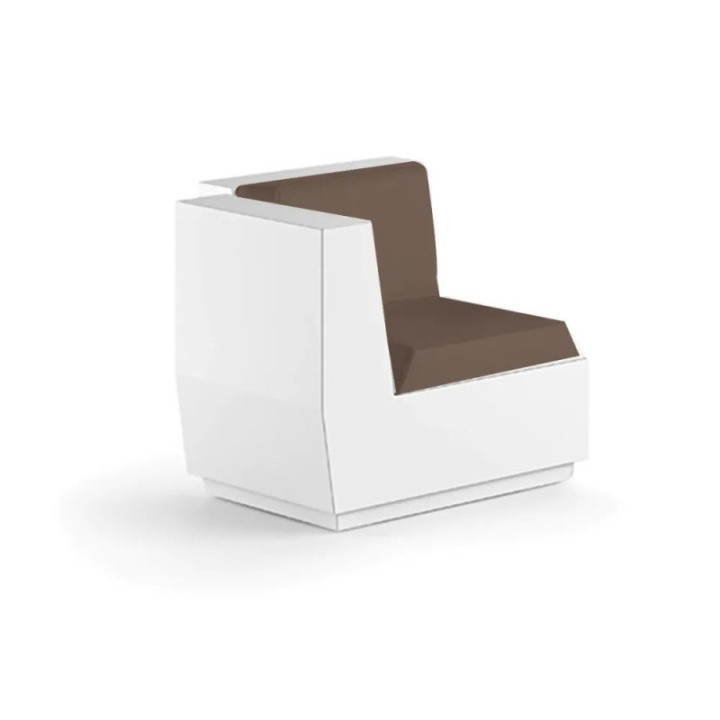 Angle de canapé - BIG CUT - Plust blanc tissus taupe