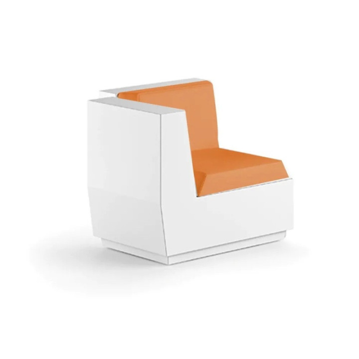 Angle de canapé - BIG CUT - Plust blanc tissus orange