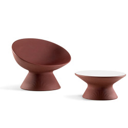 Fauteuil relax d'extérieur avec coussin  et table basse- FADE - Plust