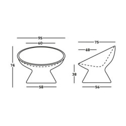 Fauteuil relax d'extérieur avec coussin - FADE - Plust - dimensions