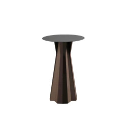 Table Haute - FROZEN - PLUST - Plateau rond HPL noir