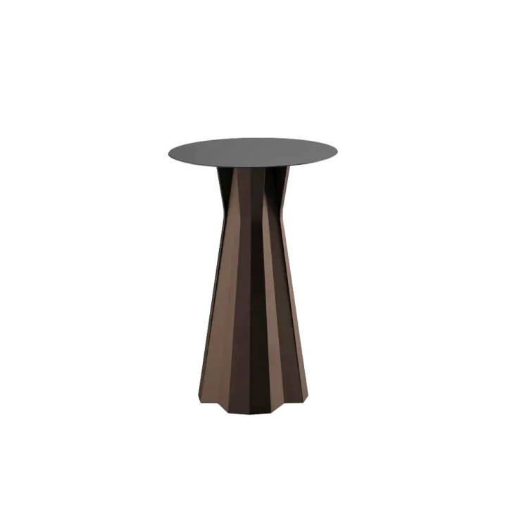 Table Haute - FROZEN - PLUST - Plateau rond HPL noir