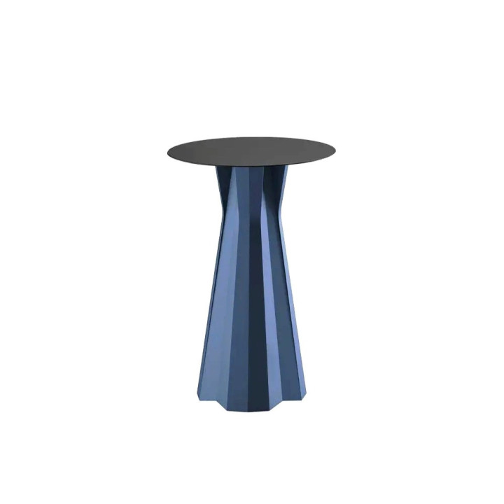 Table Haute - FROZEN - PLUST - Plateau rond HPL noir