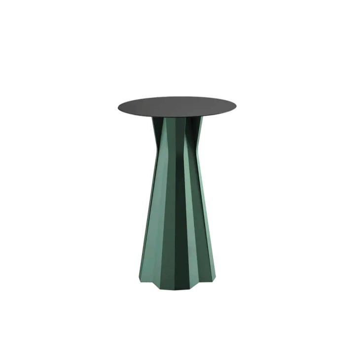 Table Haute - FROZEN - PLUST - Plateau rond HPL noir