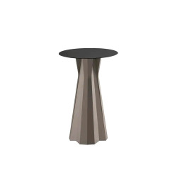 Table Haute - FROZEN - PLUST - Plateau rond HPL noir