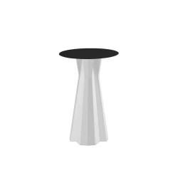 Table Haute - FROZEN - PLUST - Plateau rond HPL noir